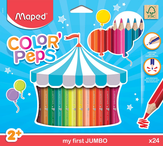 Maped kleurpotlood Color'Peps Jumbo Early Age, 24 potloden in een kartonnen etui