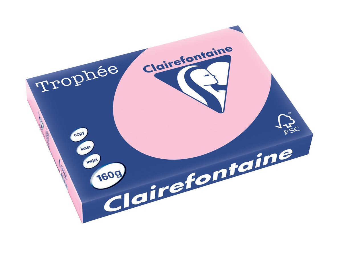 Clairefontaine Trophée Pastel A3, 160 g, 250 vel, roze