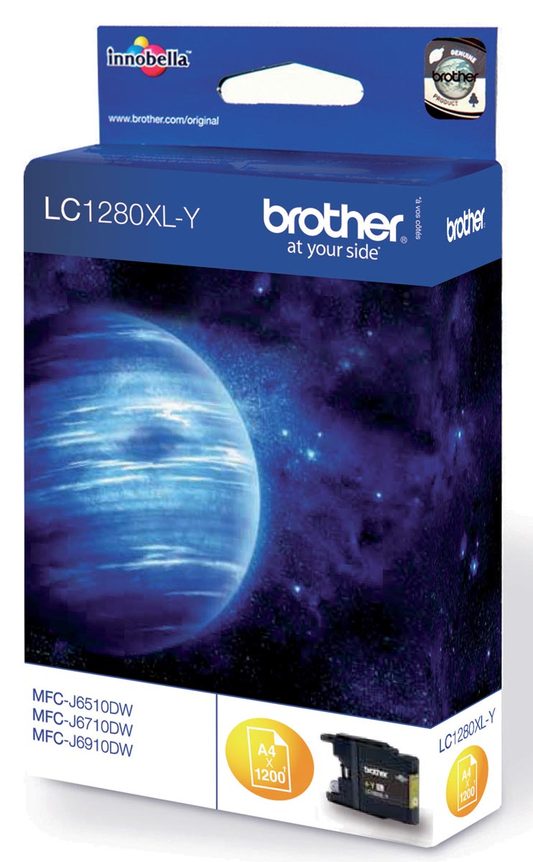 Brother inktcartridge, 1200 pagina's, OEM LC-1280XLY, geel