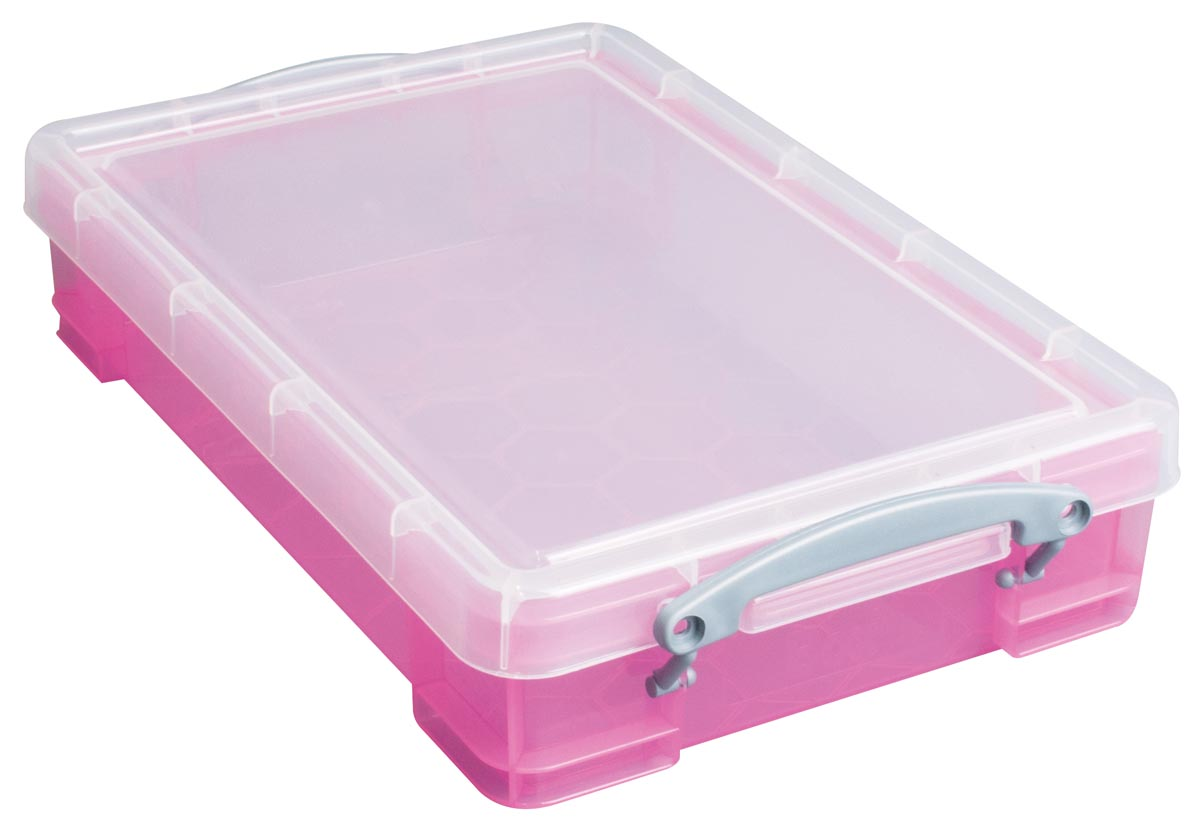 Really Useful Box opbergdoos 4 liter, transparant roze