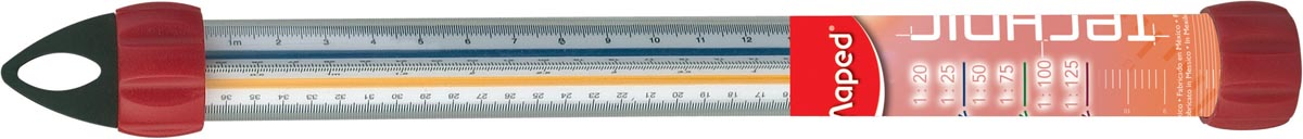 Maped driekantige schaallat, schaalverdeling 1:20, 1:25, 1:50, 1:75, 1:100, 1:125, oranje