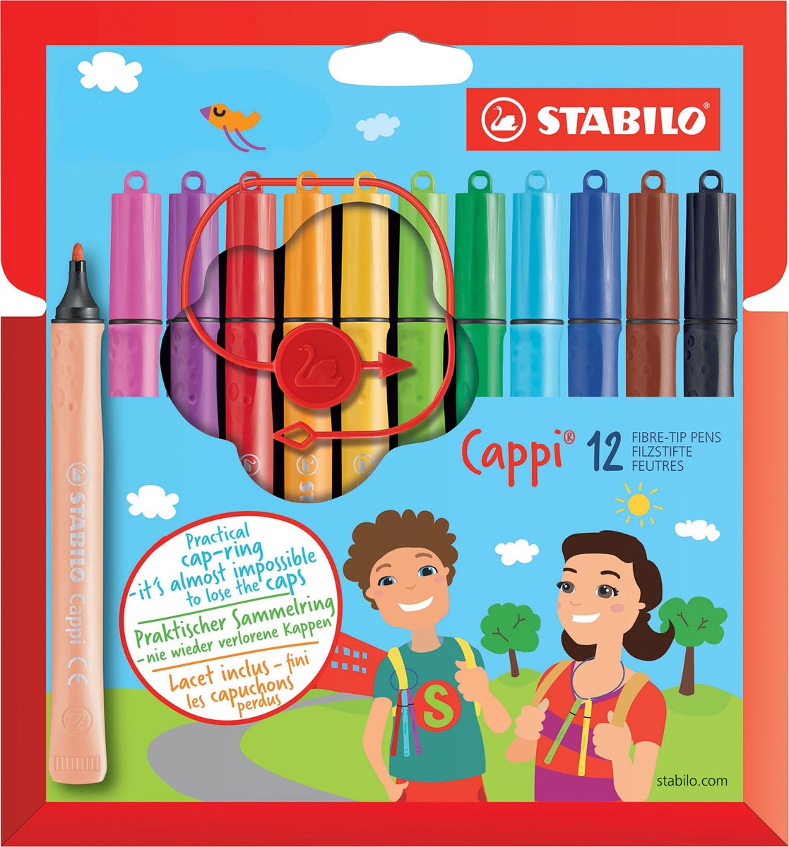 STABILO Cappi viltstift, etui van 12 stuks