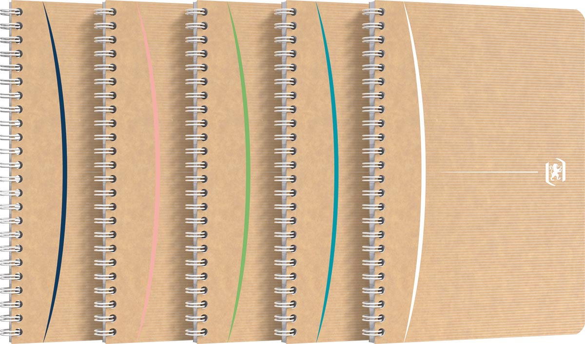 Oxford Touareg spiraalschrift, 180 bladzijden, ft A5, gelijnd, geassorteerde kleuren