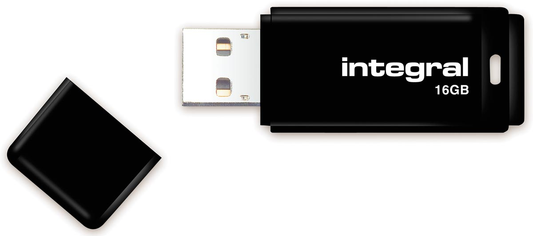 Integral USB 2.0 stick, 16 GB, zwart