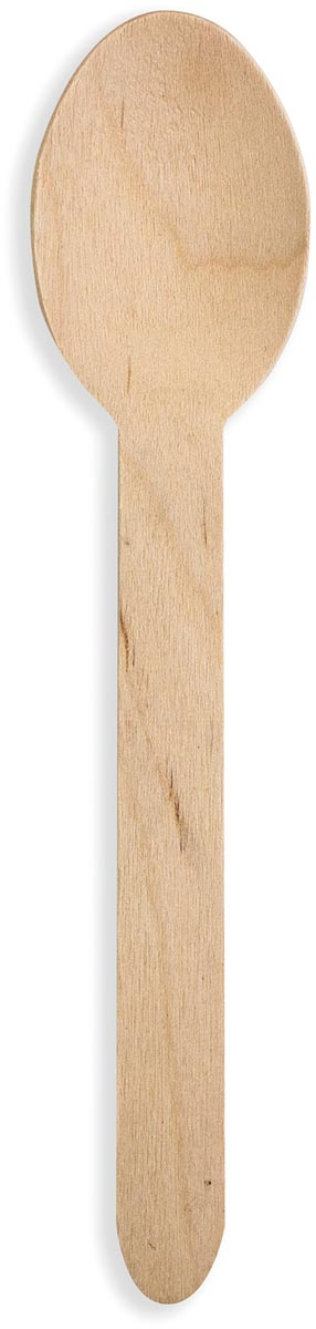 Lepel uit hout, gecoat, 160 mm, pak van 100 stuks