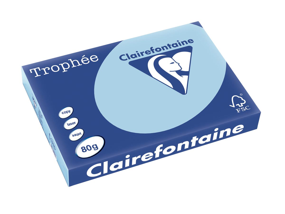 Clairefontaine Trophée Pastel A3, 80 g, 500 vel, blauw