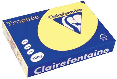 Clairefontaine Trophée Pastel A4, 120 g, 250 vel, citroengeel