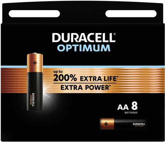 Duracell batterij Optimum AA, blister van 8 stuks