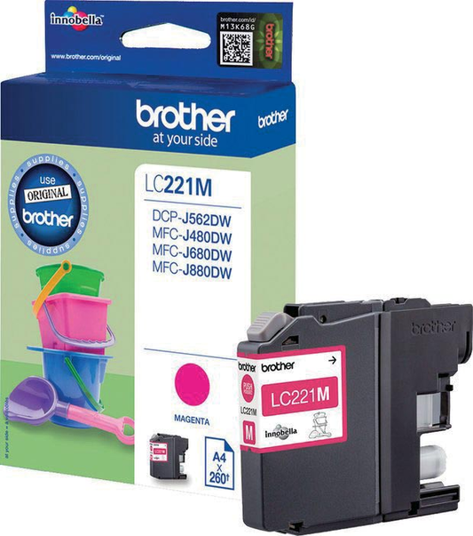 Brother inktcartridge, 260 pagina's, OEM LC-221MBP, magenta