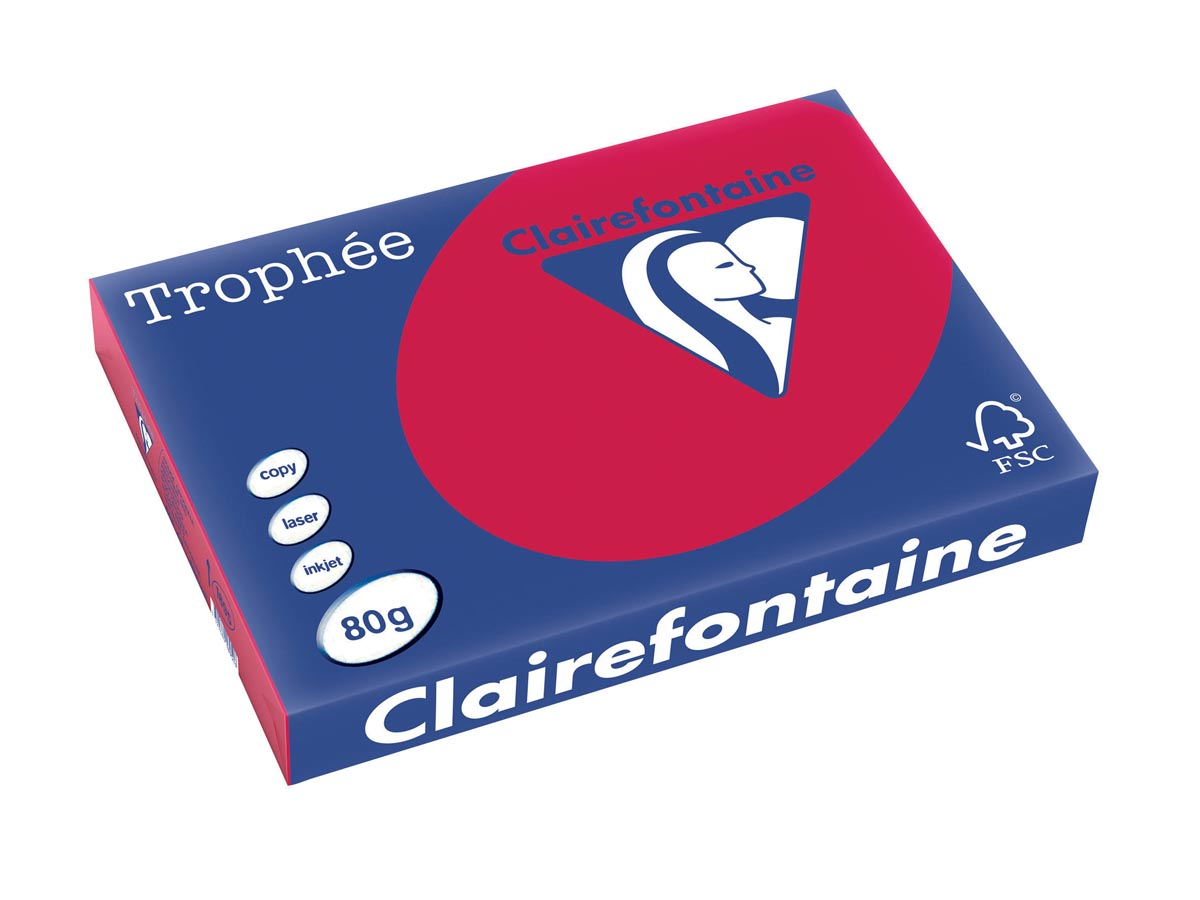 Clairefontaine Trophée Intens A3, 80 g, 500 vel, kersenrood