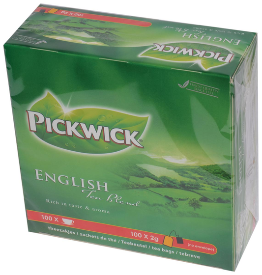 Pickwick thee, English Tea Blend, pak van 100 stuks van 2 gram