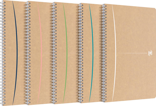 Oxford Touareg spiraalschrift, 180 bladzijden, ft A4, gelijnd, geassorteerde kleuren