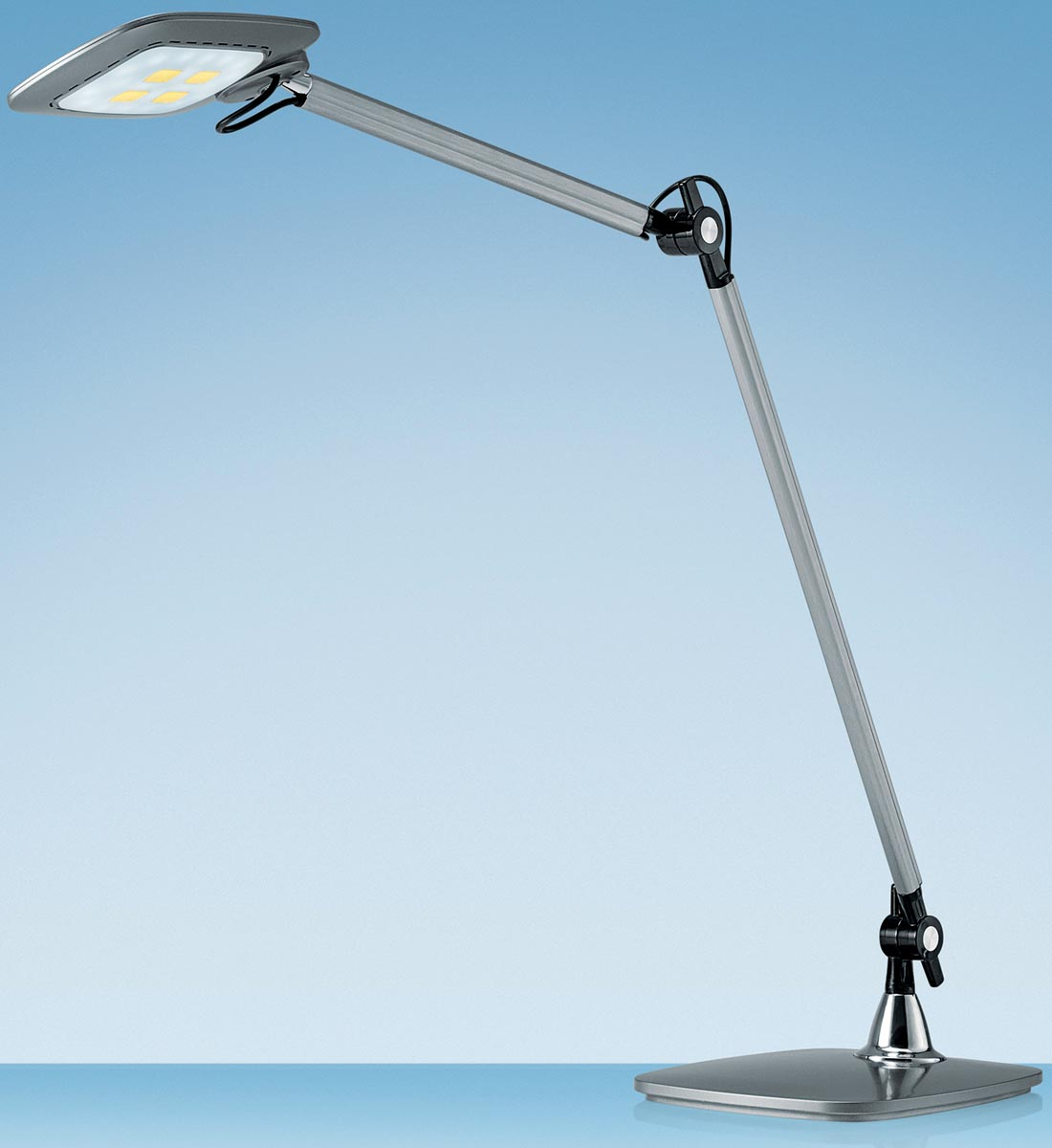 Hansa bureaulamp E-Motion, LED-lamp, zilver