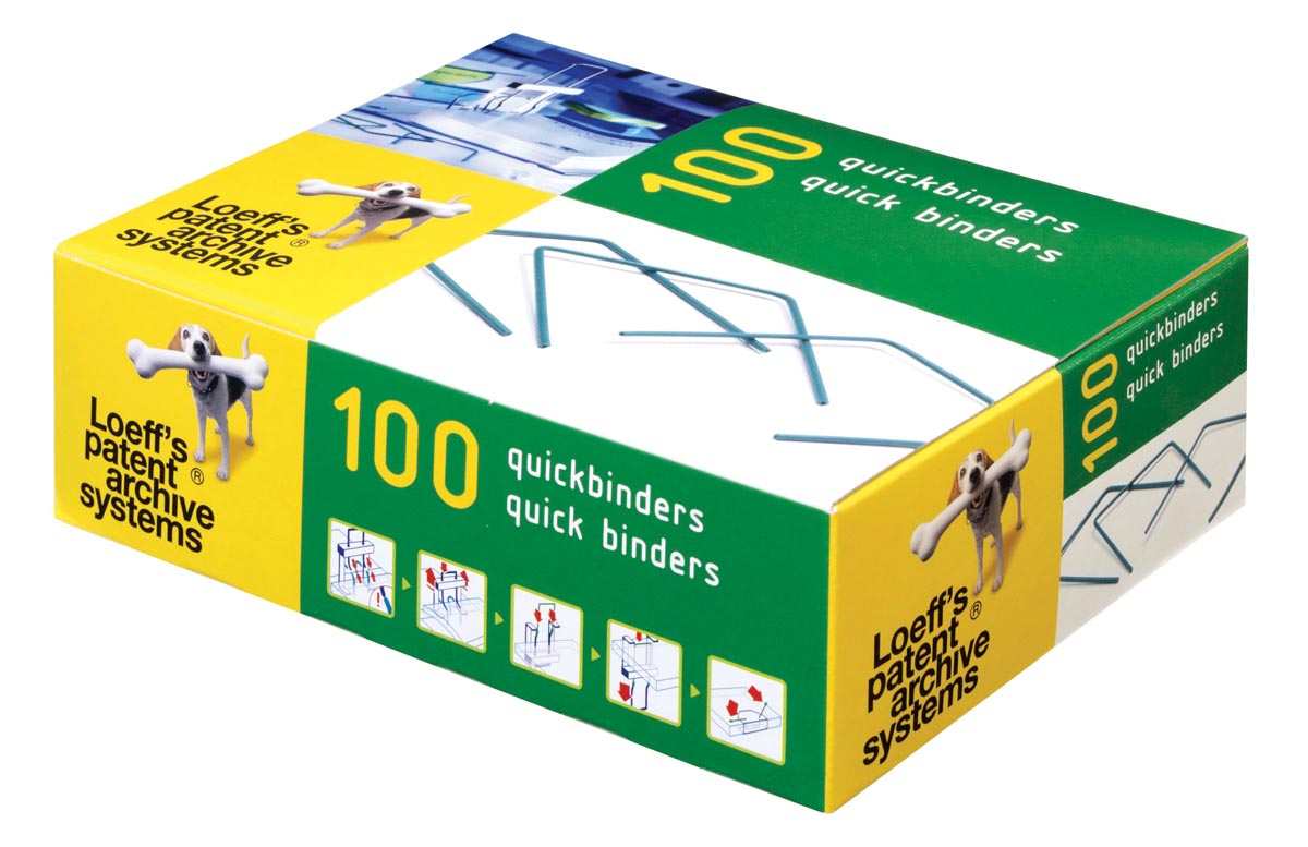 Loeff's quickbinder Lengte 100 mm.   Doos van 100 stuks.