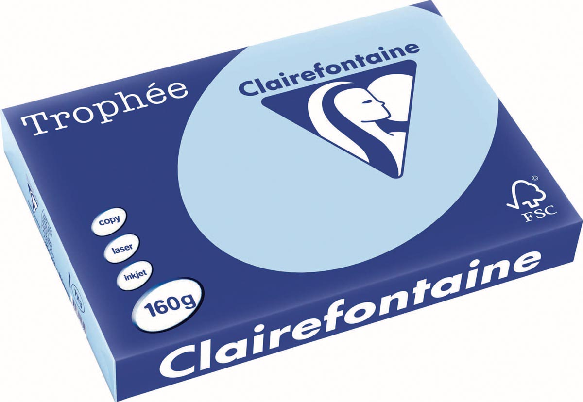 Clairefontaine Trophée Pastel A3, 160 g, 250 vel, blauw