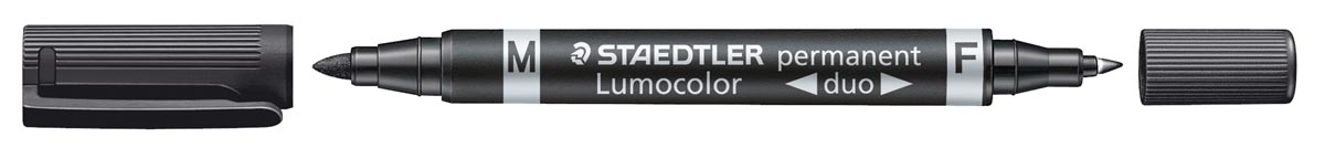 Staedtler Lumocolor Duo 348, permanent marker, zwart