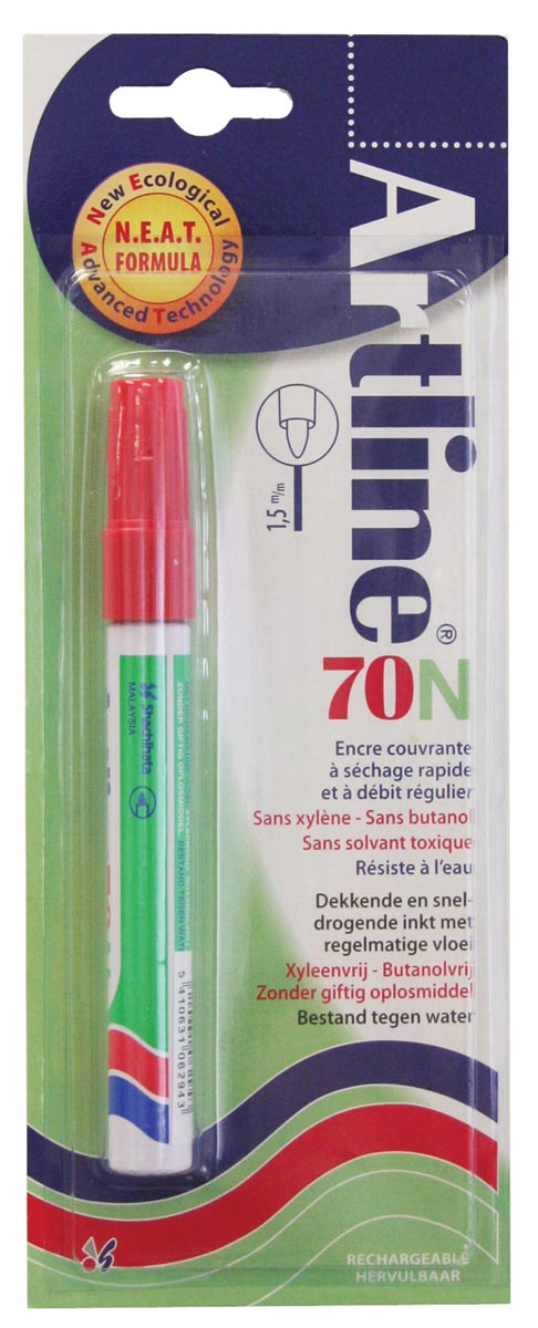 Permanent marker Artline 70 rood (op blister)