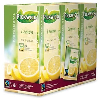 Pickwick thee, citroen, fairtrade, pak van 25 zakjes