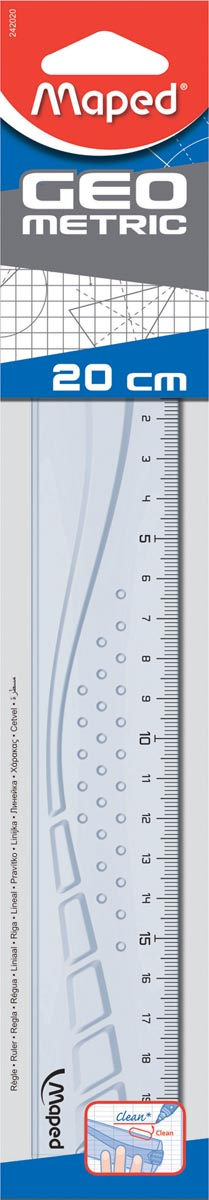 Maped lat Geometric 20 cm, transparant