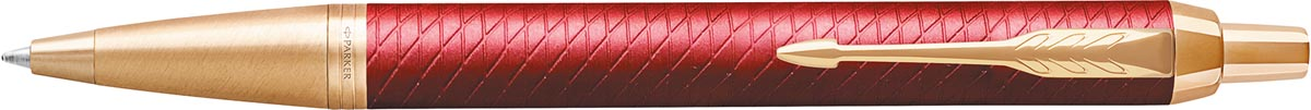 Parker IM Premium balpen, medium, in giftbox, Deep red (rood/goud)