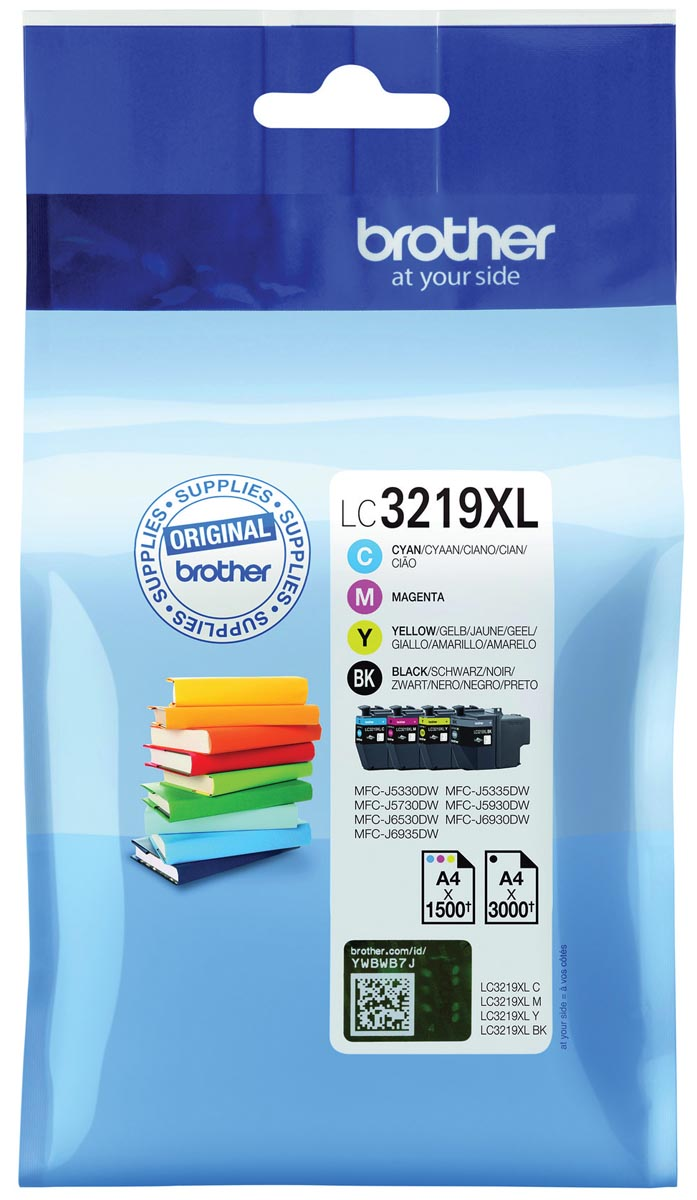 Brother inktcartridge, 1.500 - 3.000 pagina's, OEM LC-3219XLVAL, 4 kleuren