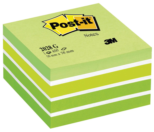 Post-It Notes cube, 450vel, ft 76 x 76 mm, groen