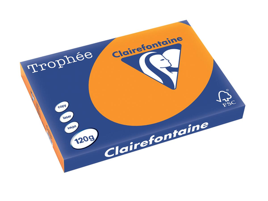 Clairefontaine Trophée Intens A3, 120 g, 250 vel, fel oranje