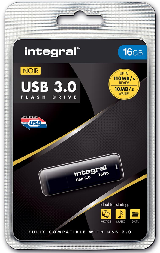 Integral USB stick 3.0, 16 GB, zwart