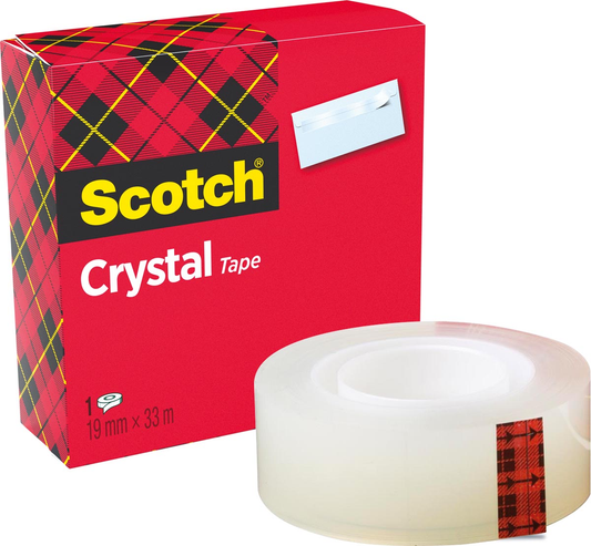 Scotch Plakband Crystal ft 19 mm x 33 m, doos met 1 rolletje