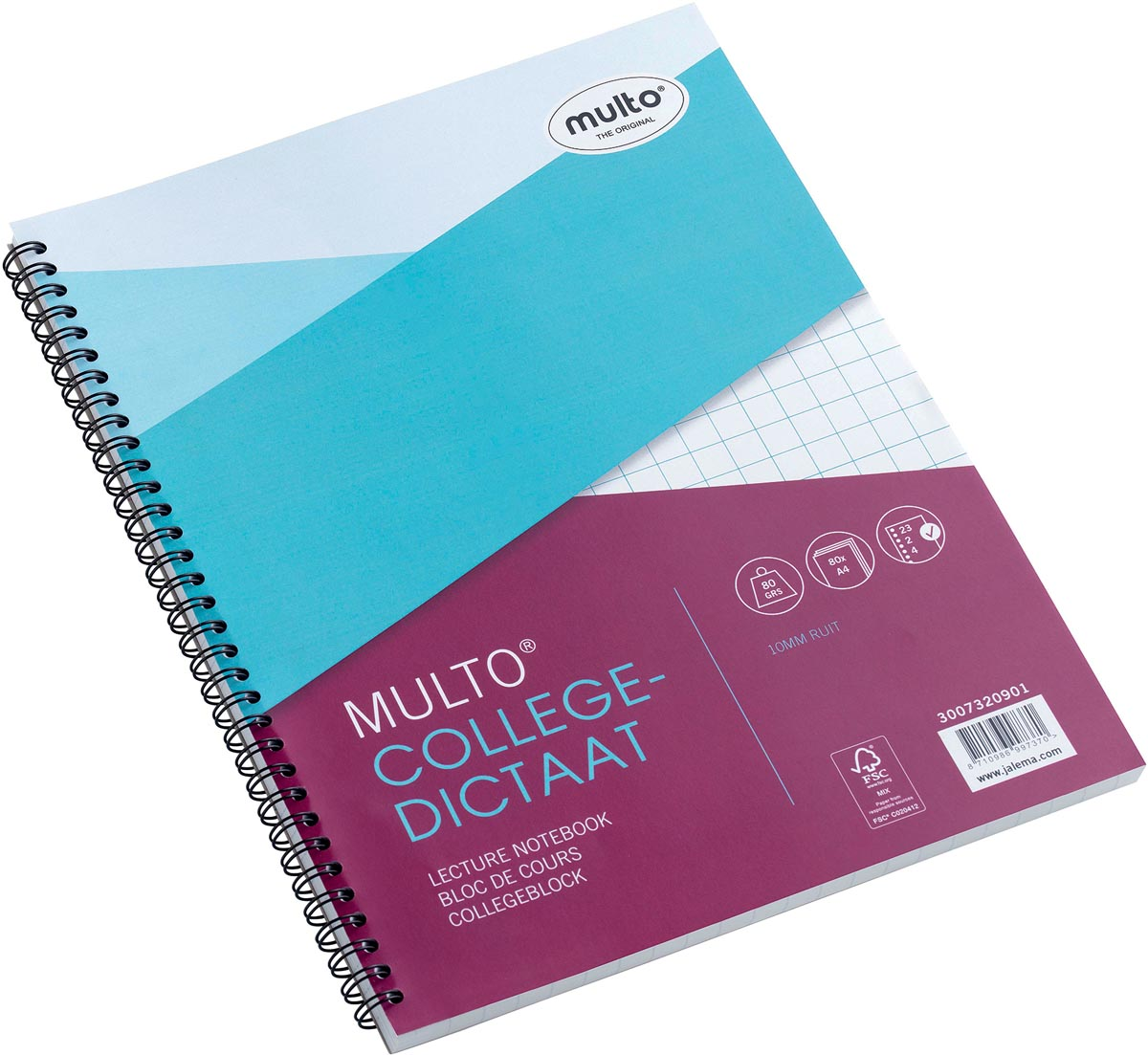 Multo collegedictaat ft A4, geruit 10 mm, 23-gaatsperforatie