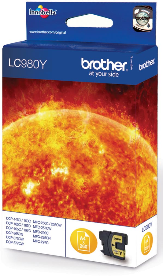 Brother inktcartridge, 260 pagina's, OEM LC-980Y, geel