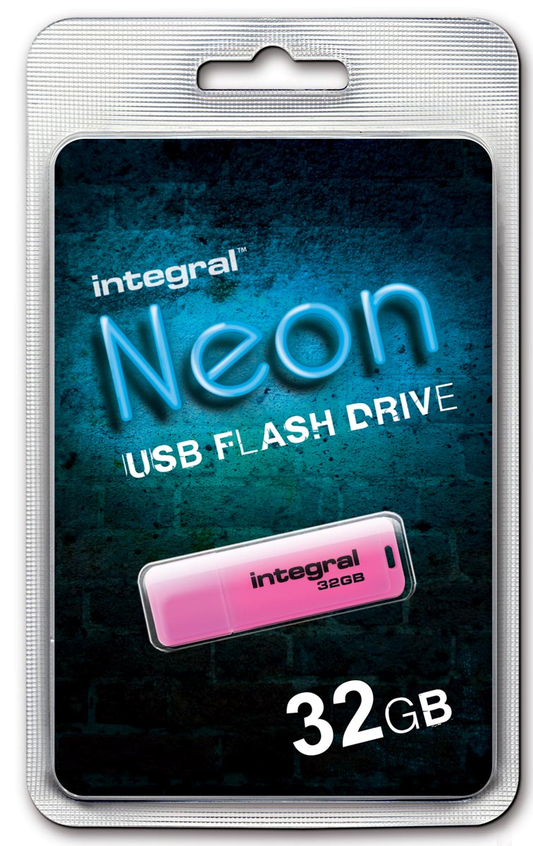 Integral Neon USB 2.0 stick, 32 GB, roze