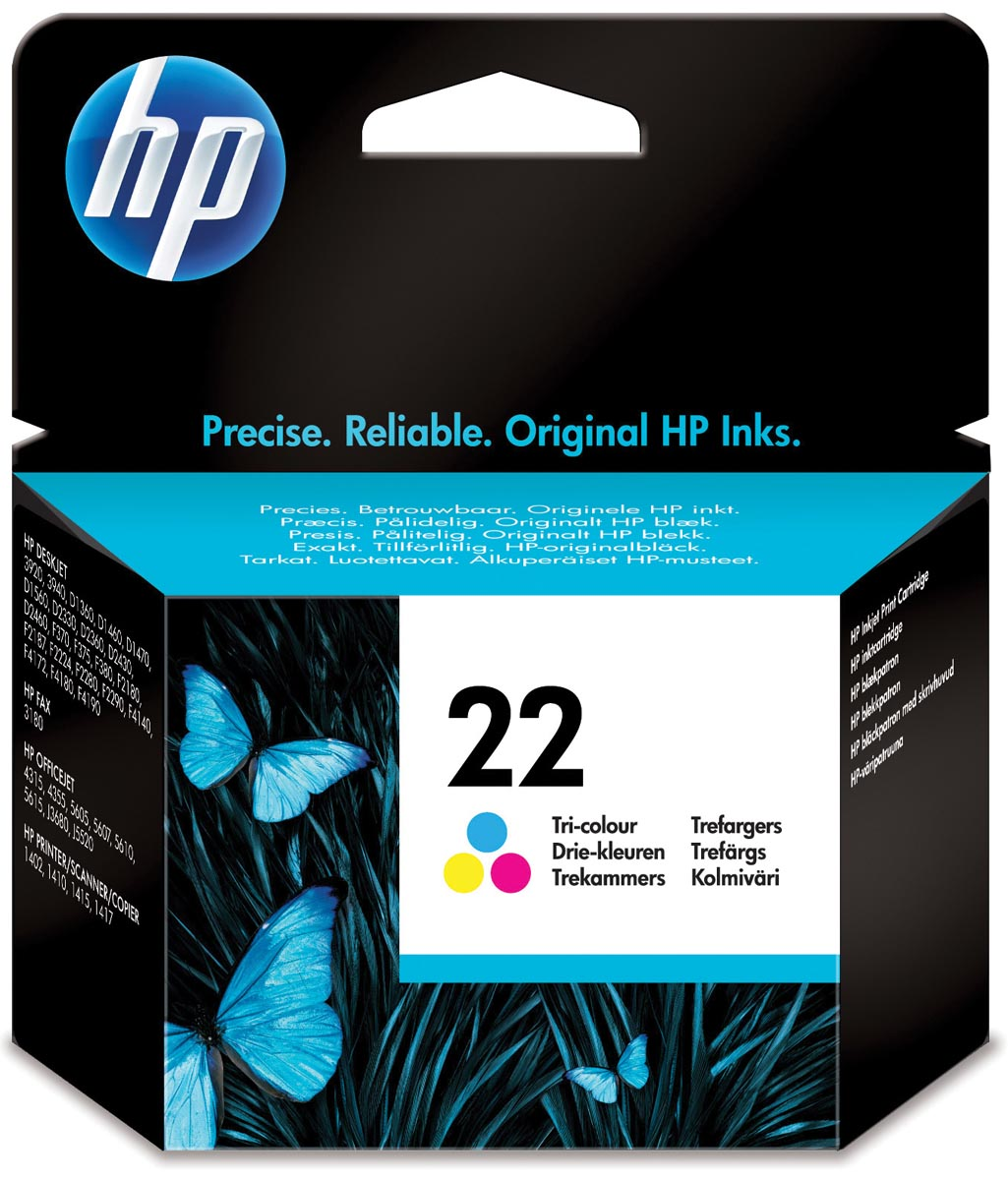 HP inktcartridge 22, 165 pagina's, OEM C9352AE, 3 kleuren