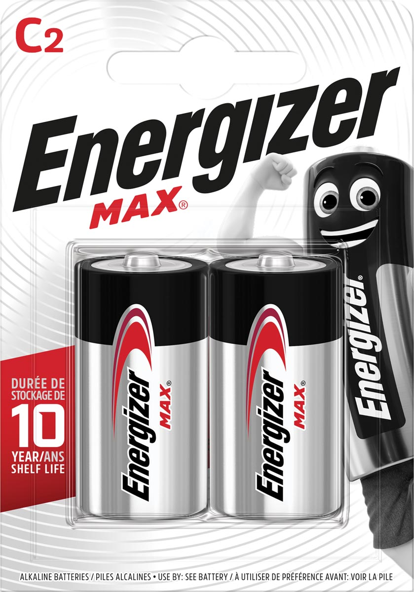 Energizer batterijen Max C, blister van 2 stuks