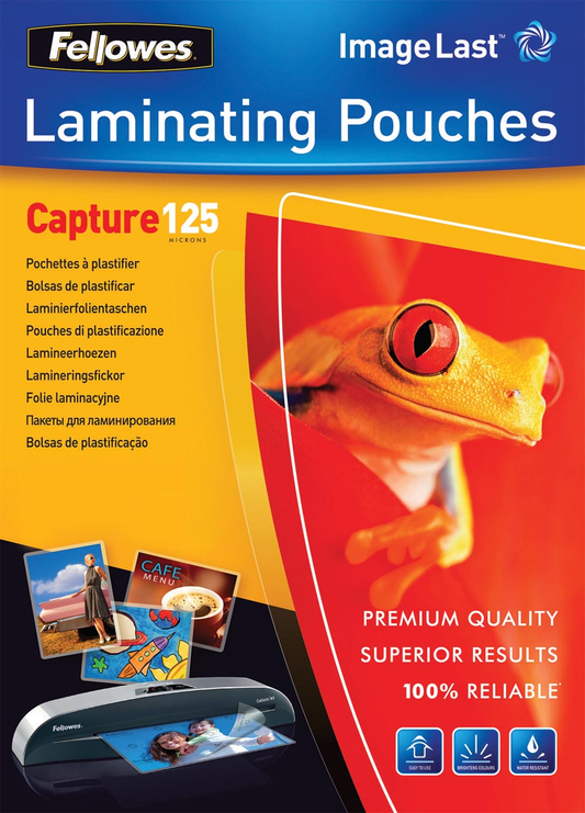 Fellowes lamineerhoes Capture125 ft 60 x 90 mm, 250 micron (2 x 125 micron), pak van 100 stuks