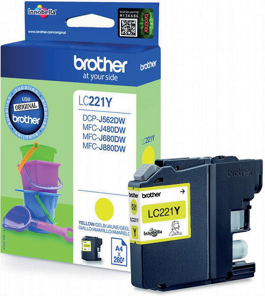 Brother inktcartridge, 260 pagina's, OEM LC-221YBP, geel