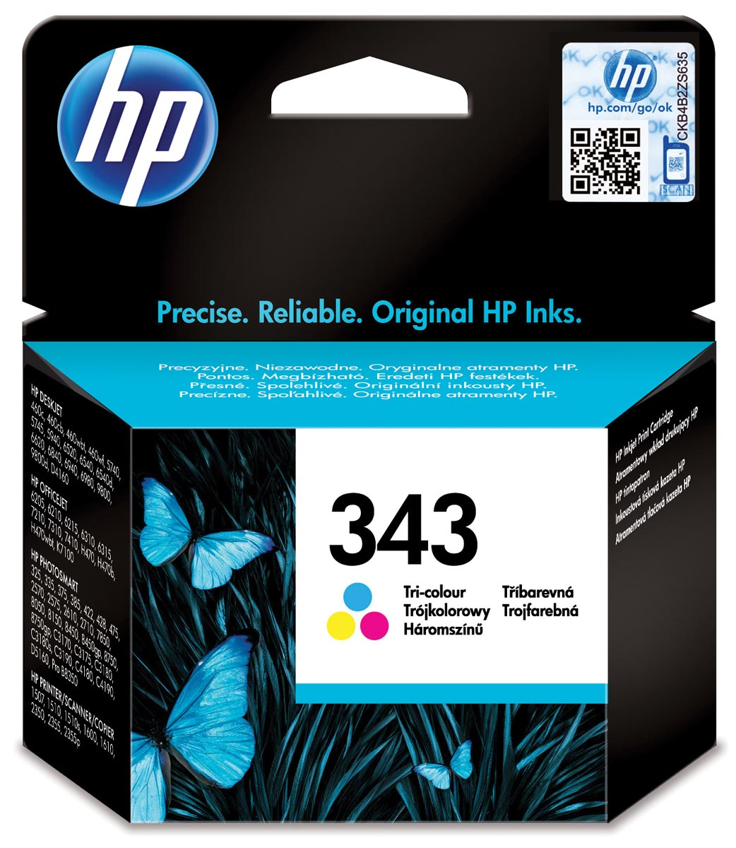 HP inktcartridge 343, 330 pagina's, OEM C8766EE, 3 kleuren