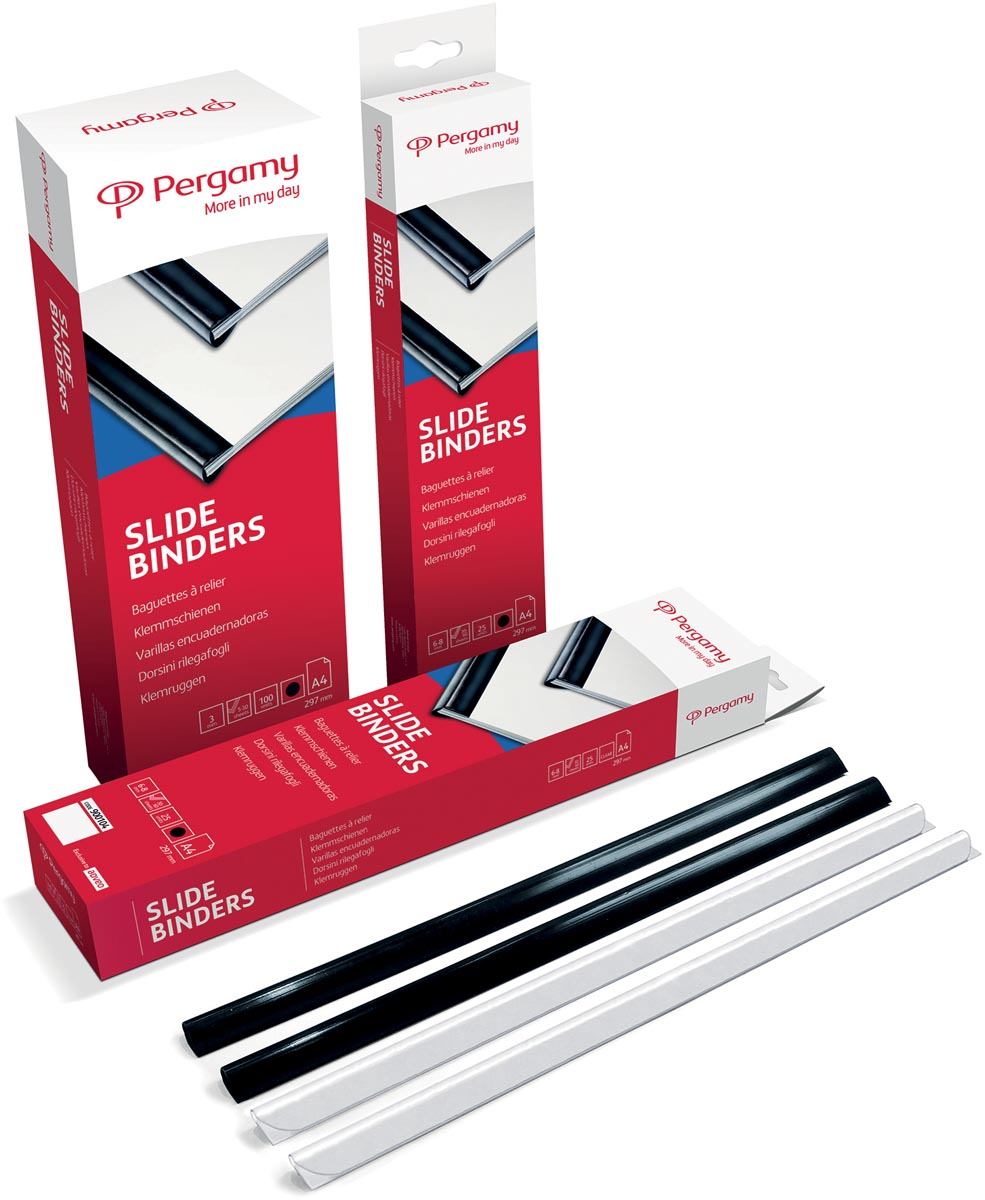 Pergamy klemstrips, pak van 100 stuks, 3 mm, zwart