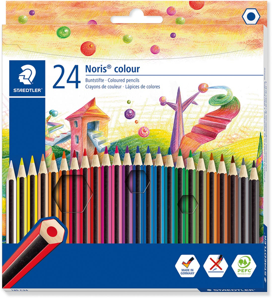 Staedler kleurpotloden Noris Colour, ophangdoos met 24 stuks in geassorteerde kleuren