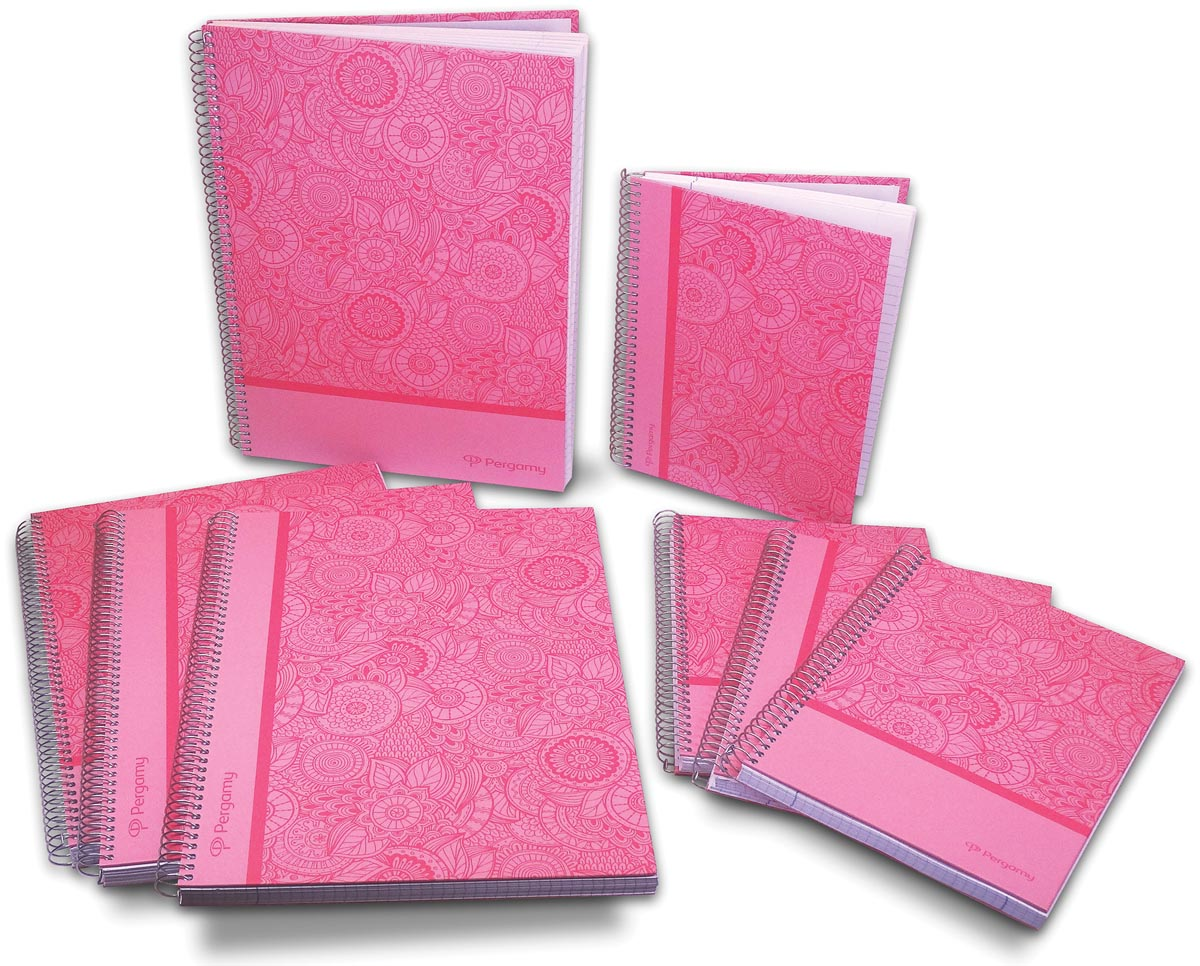 Pergamy Mandala notitieboek ft A4, geruit 5 mm, roze