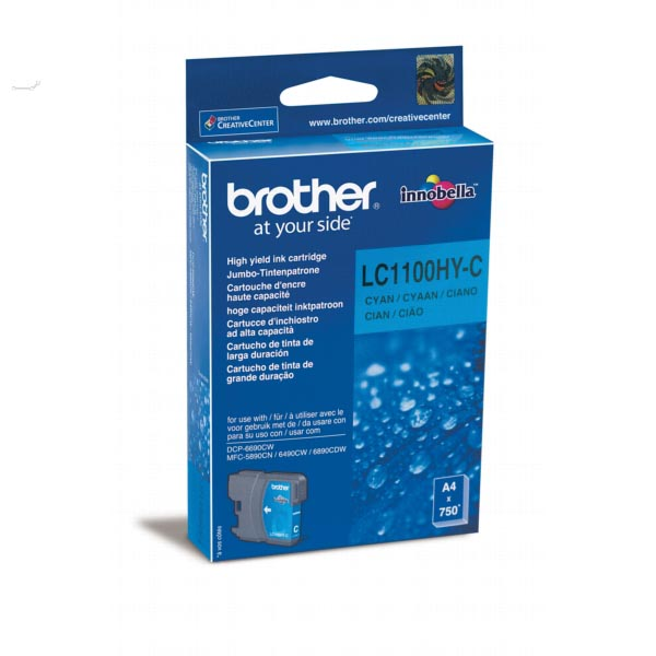 Brother inktcartridge, 750 pagina's, OEM LC-1100HYC, cyaan