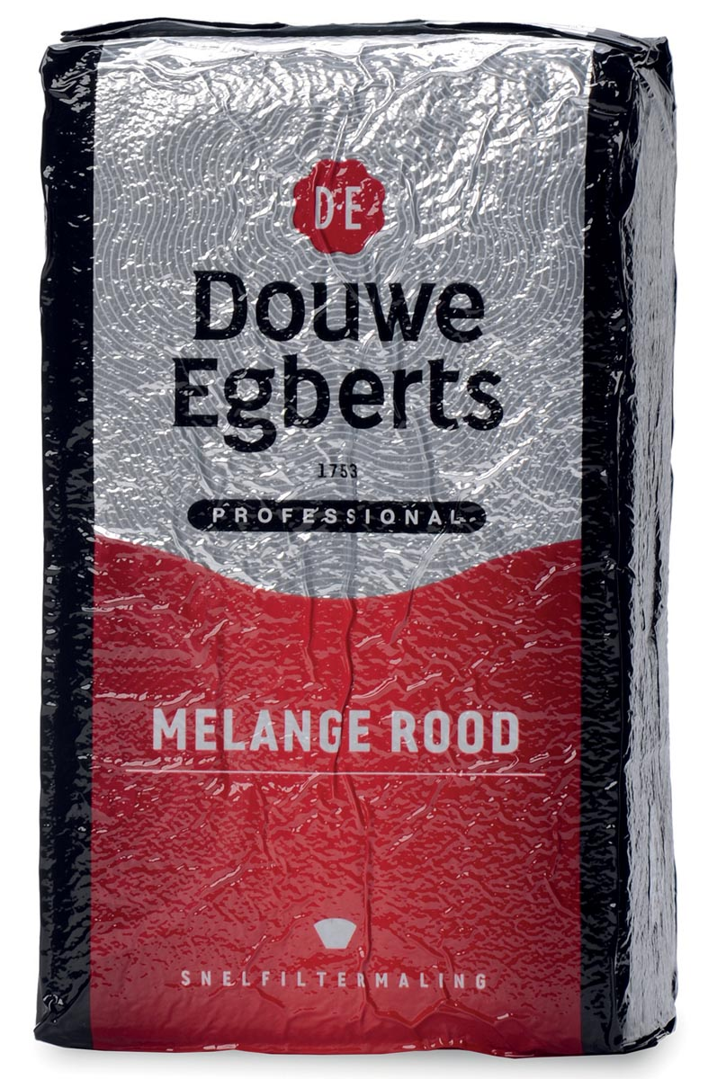 Douwe Egberts gemalen koffie voor snelfilters Rood, pak van 1 kg