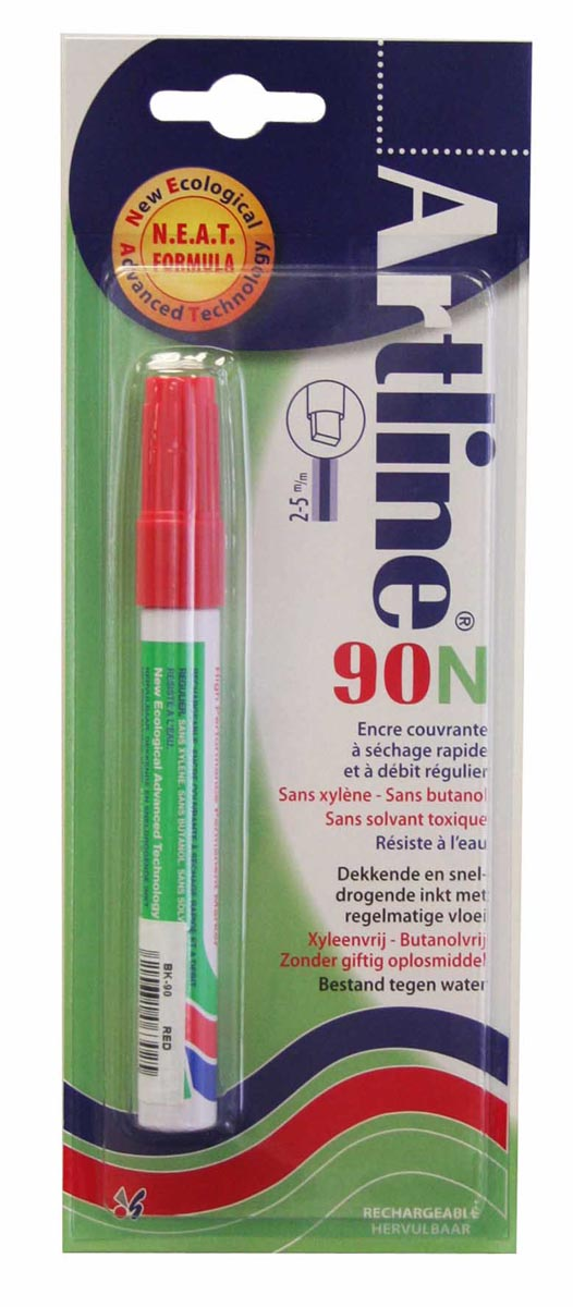 Permanent marker Artline 90 rood (op blister)