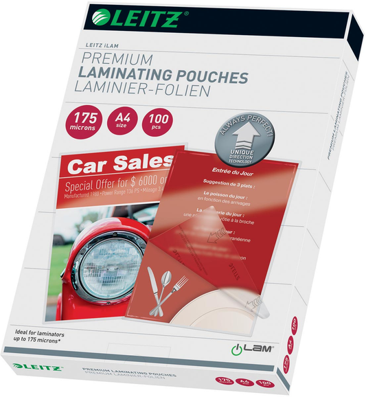 Leitz Ilam lamineerhoes ft A4, 350 micron (2 x 175 micron), pak van 100 stuks