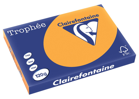 Clairefontaine Trophée Pastel A3, 120 g, 250 vel, oranje