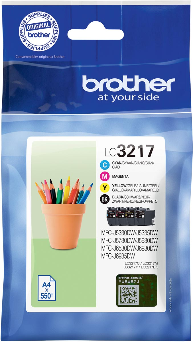 Brother inktcartridge, 550 pagina's, OEM LC-3217, 4 kleuren