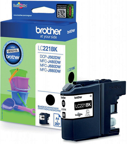 Brother inktcartridge, 260 pagina's, OEM LC-221BKBP, zwart