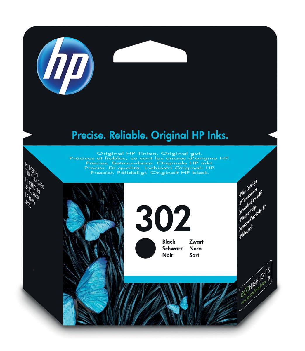 HP inktcartridge 302, 190 pagina's, OEM F6U66AE, zwart