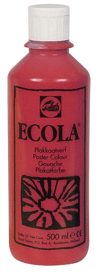 Talens Ecola plakkaatverf flacon van 500 ml, karmijn