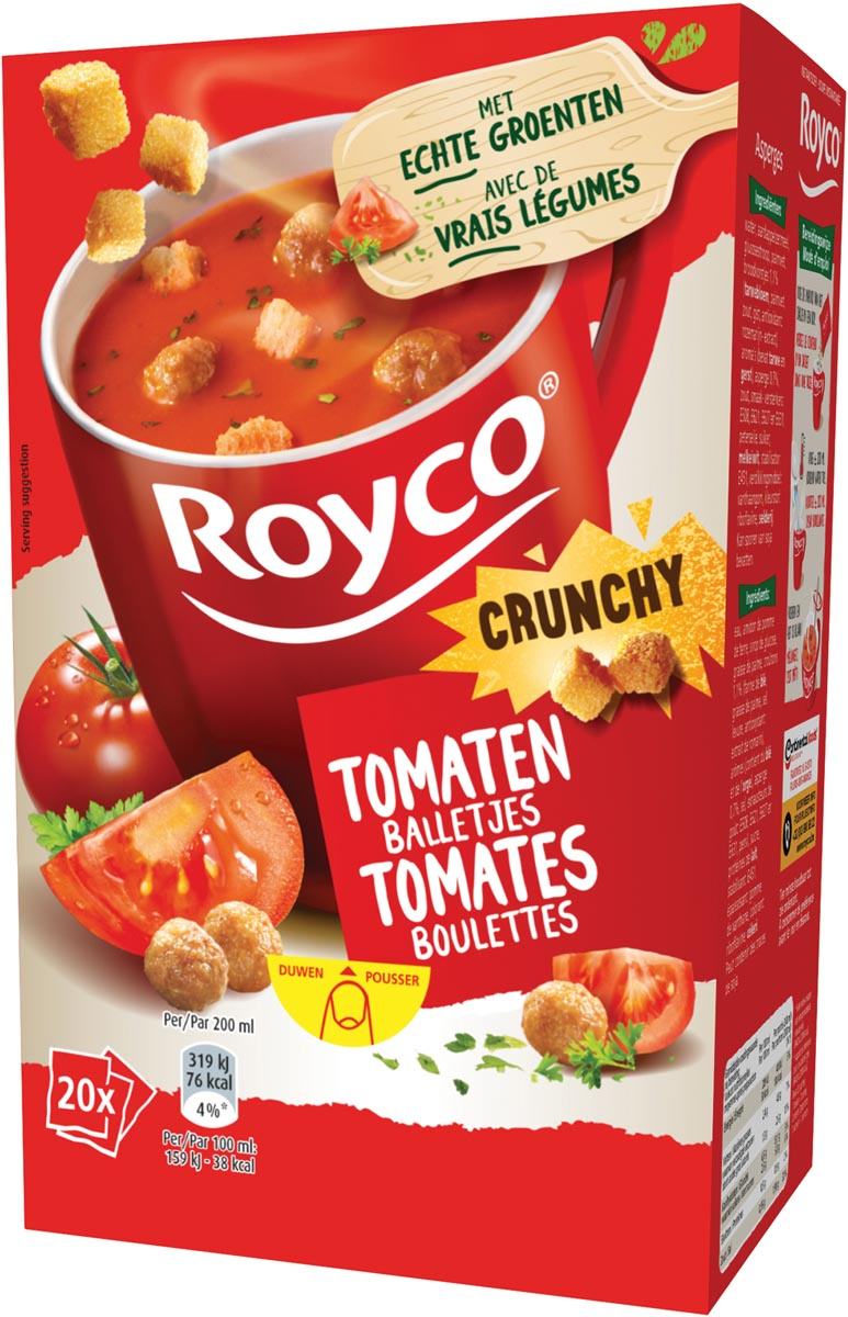 Royco Minute Soup tomaat met balletjes, pak van 20 zakjes